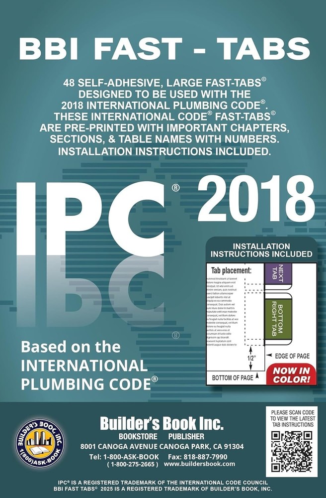 2018 International Plumbing Code (IPC) Fast Tabs NEW