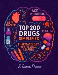 Top 200 Drugs Simplified Pharmacology Coloring Book & Study Guide Over 300+ p…