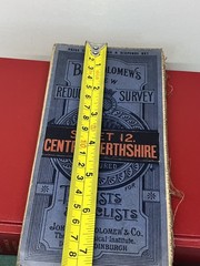 Antique 1924 Bartholomew’s 1/2 Inch to 1 Mile Cloth Map No 12 Central Perthshire
