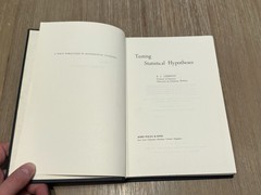 Testing Statistical Hypotheses by E.L. Lehmann 1959 HC / Wiley