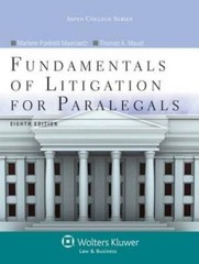 Fundamentals of Litigation for Paralegals, Eighth Edition (Aspen College) – GOOD