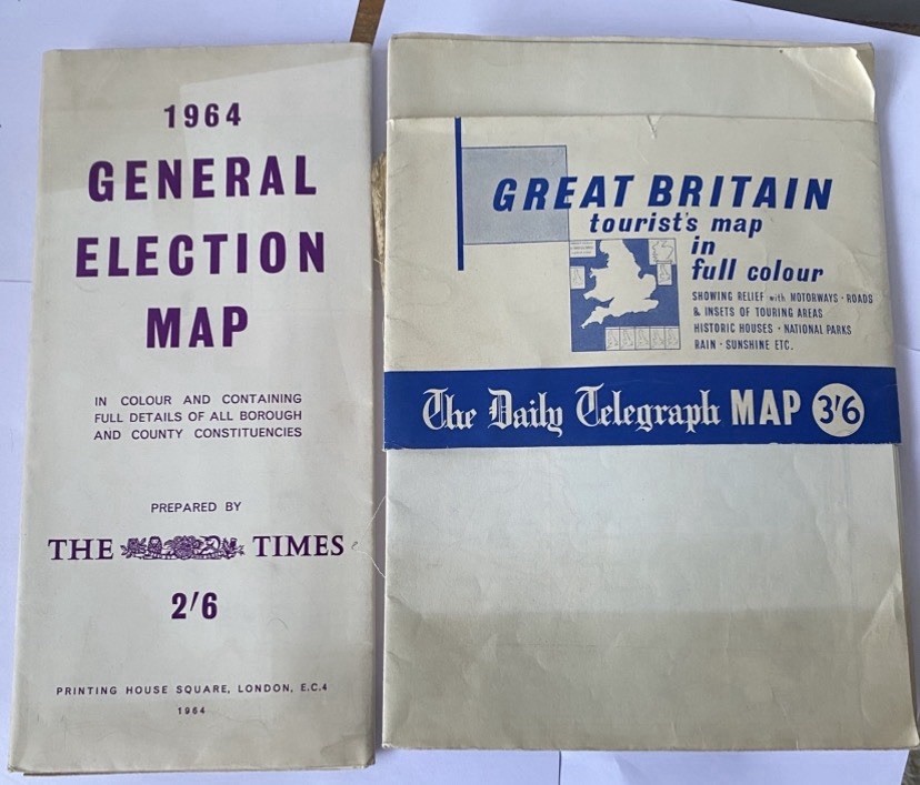 3 Maps Of great Britain General Election Map 1964 Times Telegraph Geographia