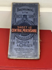 Antique 1924 Bartholomew’s 1/2 Inch to 1 Mile Cloth Map No 12 Central Perthshire