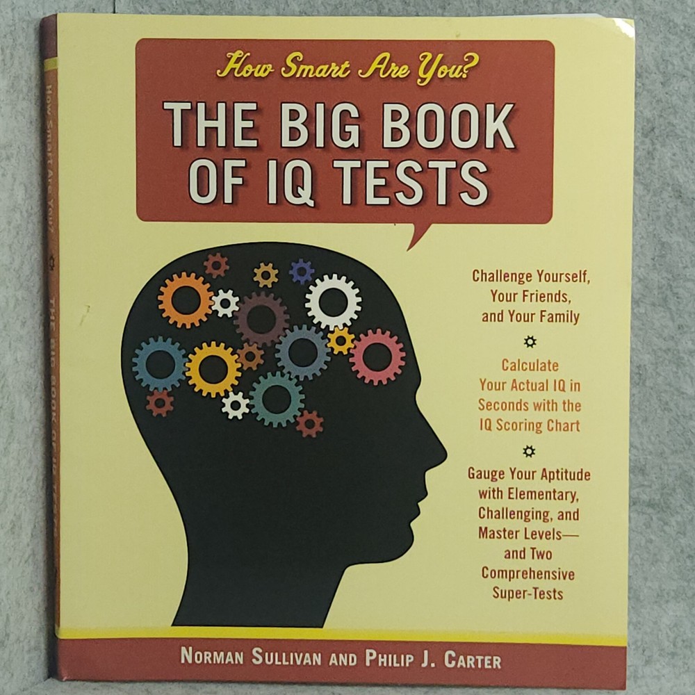 The Big Book of IQ Tests Norman Sullivan Spiral 1988 Tests with Answers