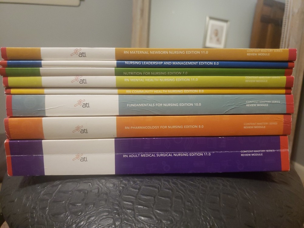 ATI Content Mastery Series Review Modules 2019 Set 8 Books Study Test RN Nursing