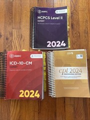 2024 AAPC AMA Lot W/ Tabs: ICD-10-CM Expert 2024, CPT 2024, HCPCS Level II 2024
