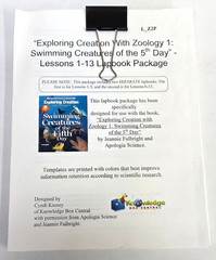 Exploring Creation w/ Zoology 1 Swimming Creatures Lessons 1-13 Lapbook Package