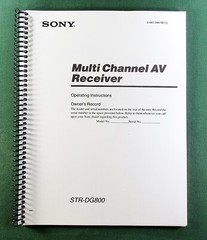 Sony STR-DG800 Instruction Manual: 100 Pages & Protective Covers!