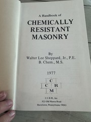 Vintage 1977 A Handbook of Chemically Resistant Masonry/ Sheppard/C.C.R.M.
