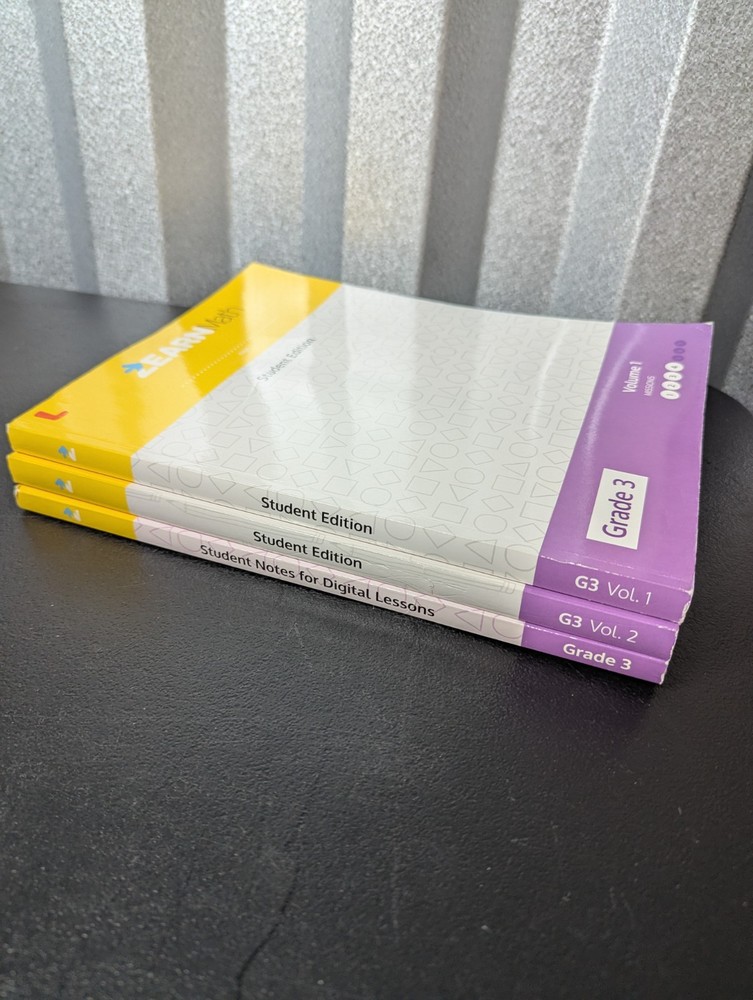 UNUSED Zearn Math Grade 3 Student Edition Vol 1 2 Notes Digital Lessons