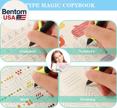 Handwriting Book Practice for Kids,Reusable Grooved Handwriting Books, Writing P