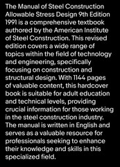 Manual of Steel Construction Allowable Stress Design 9th Edition 1991 With Tabs