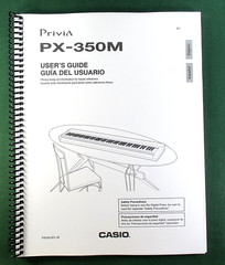 Casio PX-350M Instruction Manual: 79 Pages Coil Bound & Protective Covers!