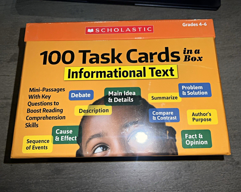 100 Task Cards in a Box Scholastic Informational Text Grades 4-6 Box Set