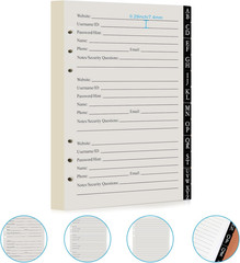 Password Book with Alphabetical Tabs & Lock, 302 Pages Leatherette Hardcover Int