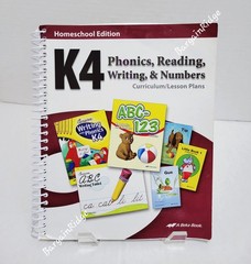 Abeka K4 Phonics, Reading, Writing, & Numbers Curriculum Lesson Plans