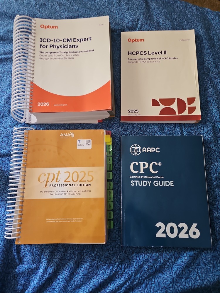 CPC Certification Exam Bundle CPT 2025 HCPCS 2025 ICD-10 2026 Study Guide Tabbed