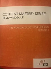 RN Pharmacology for Nursing Edition 8. 0 by ATI, Acceptable Book