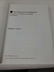 Introduction to Paralegalism By William Statsky 4th Fourth Edition Text Book