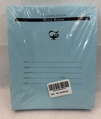 50 Blue Book Exam Booklets 7×8.5 Wide Ruled Essay Test Notebooks School Pack.