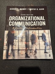 Organizational Communication: A Critical Introduction by Mumby 3rd Edition