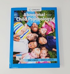 Abnormal Child Psychology Hardcover David A., Mash, Eric J. Wolfe