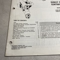 1979 Trane HVAC CVHA-IN-1 Operation Technical Manual Direct D. Centravac Chiller