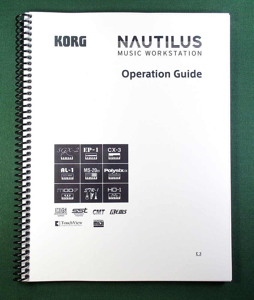 Korg Nautilus Operation Guide: Full Color 269 Pages & Protective Covers!