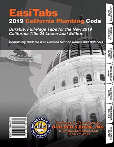 California Plumbing Code, Title 24 Part 5. 2019 Loose-Leaf EasiTabs