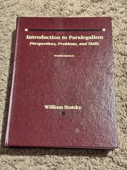 Introduction to Paralegalism By William Statsky 4th Fourth Edition Text Book