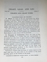 1923 Chart, Lead, and Log, By I.C.S. Staff, Maps Projections Shipping, Rare