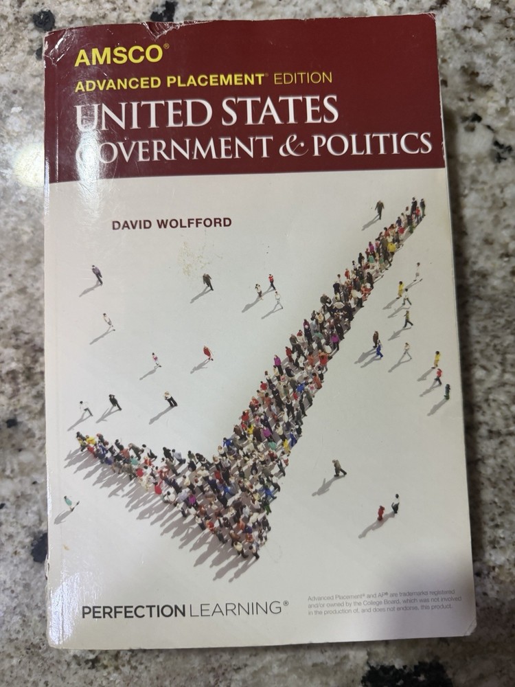 AMSCO AP United States Government & Politics 3rd Edition David Wolfford. Used