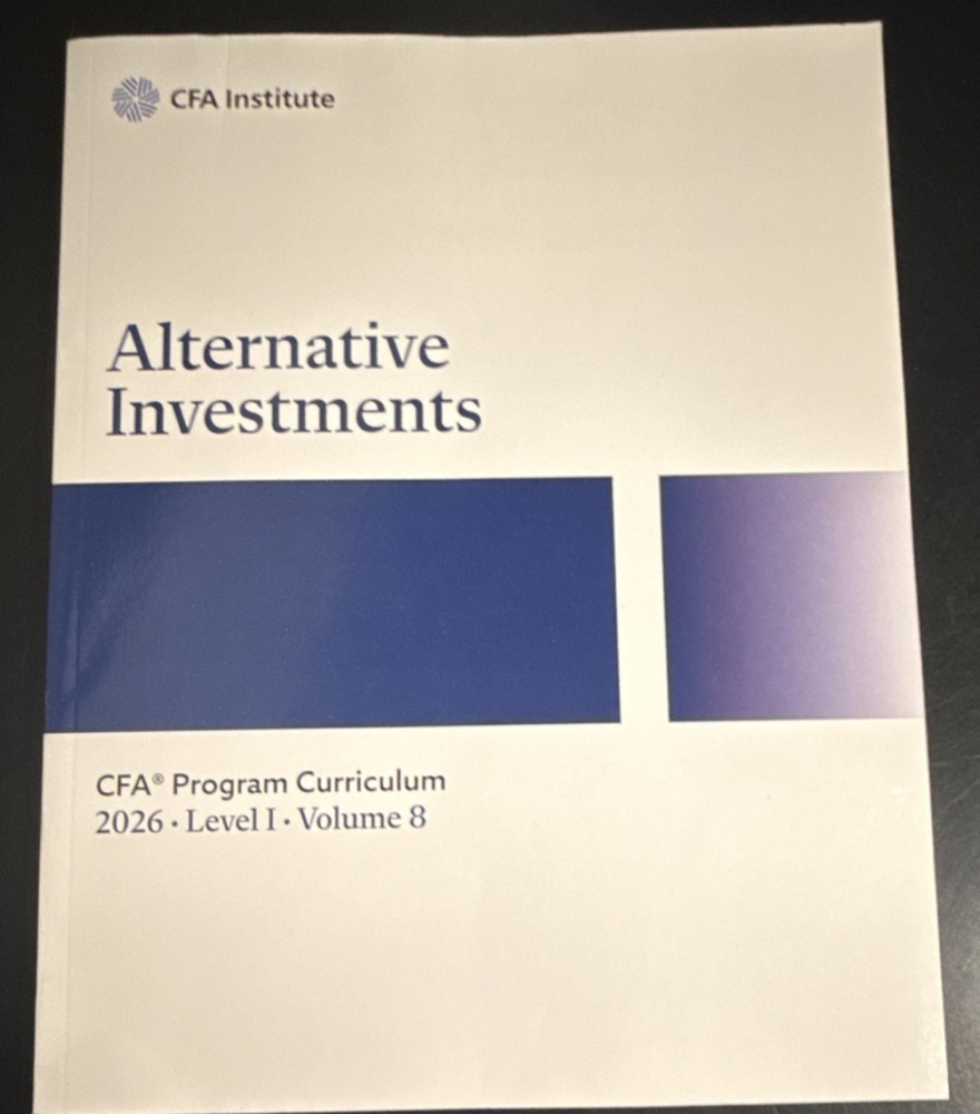 CFA Institute Alternative Investments CFA Program Curriculum 2026 Vol 8 Wiley