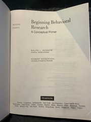 Beginning Behavioral – Hardcover, by Rosnow Ralph; Rosenthal – C-394