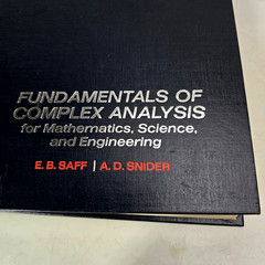 Fundamentals Of Complex Analysis Saff Snider Textbook Black HC Prentice 1976