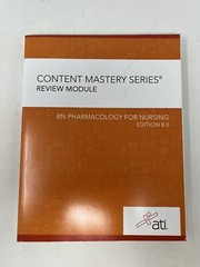 RN Pharmacology for Nursing Edition 8 Content Mastery Series Review Module GHR7.