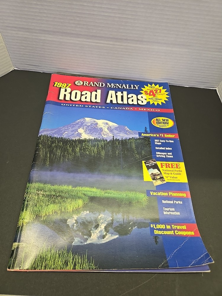 Rand McNally Road Atlas 1997 U.S. Canada Mexico 128 Pages Large 16×11″ Paperback