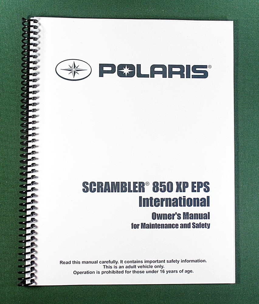 2014 Polaris Scrambler 850 XP EPS ATV Owner’s Manual: 130 Pages & Clear Covers!