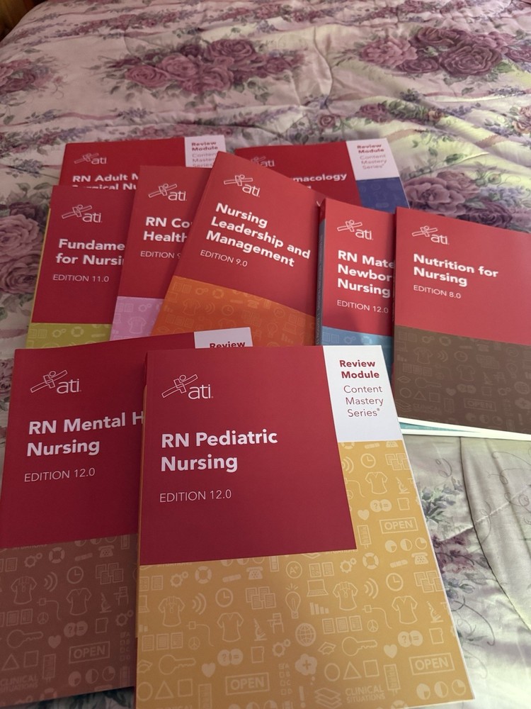 ATI Review Module Content Mastery Series Books Lot RN Nursing Ed 12.0/10.0