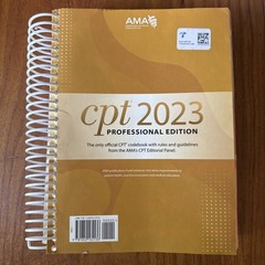 CPT 2023 Professional Edition AMA Spiralbound Codebook 9781640162136 Clean Pages
