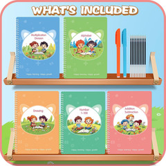 Magic Practice Copybook, Reusable Writing Practice Book, for Preschool Kids Age