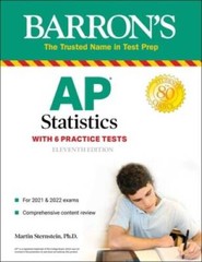 AP Statistics: With 6 Practice Tests (Barrons Test Prep) – Paperback – GOOD
